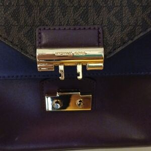 Michael Kors Purple Satchel with Gold Hardware